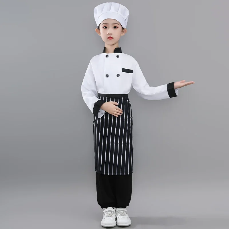 Kids Chef Outfit Set Kindergarten Craft Class Baking Little Chef  Roleplay Uniform Costume Cook Hat Boys and Girls Performance view 6