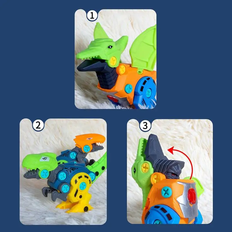 Kit di costruzione di dinosauri Smonta giocattoli Costruisci un dinosauro Dino Set da gioco Giocattoli di assemblaggio per bambini Giocattoli da costruzione di dinosauri educativi