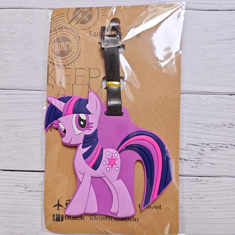 Étiquette de bagage portable en silicone Little Pony Princess, étiquette de bagage, porte-adresse d\'identité, accessoires de voyage mignons, style