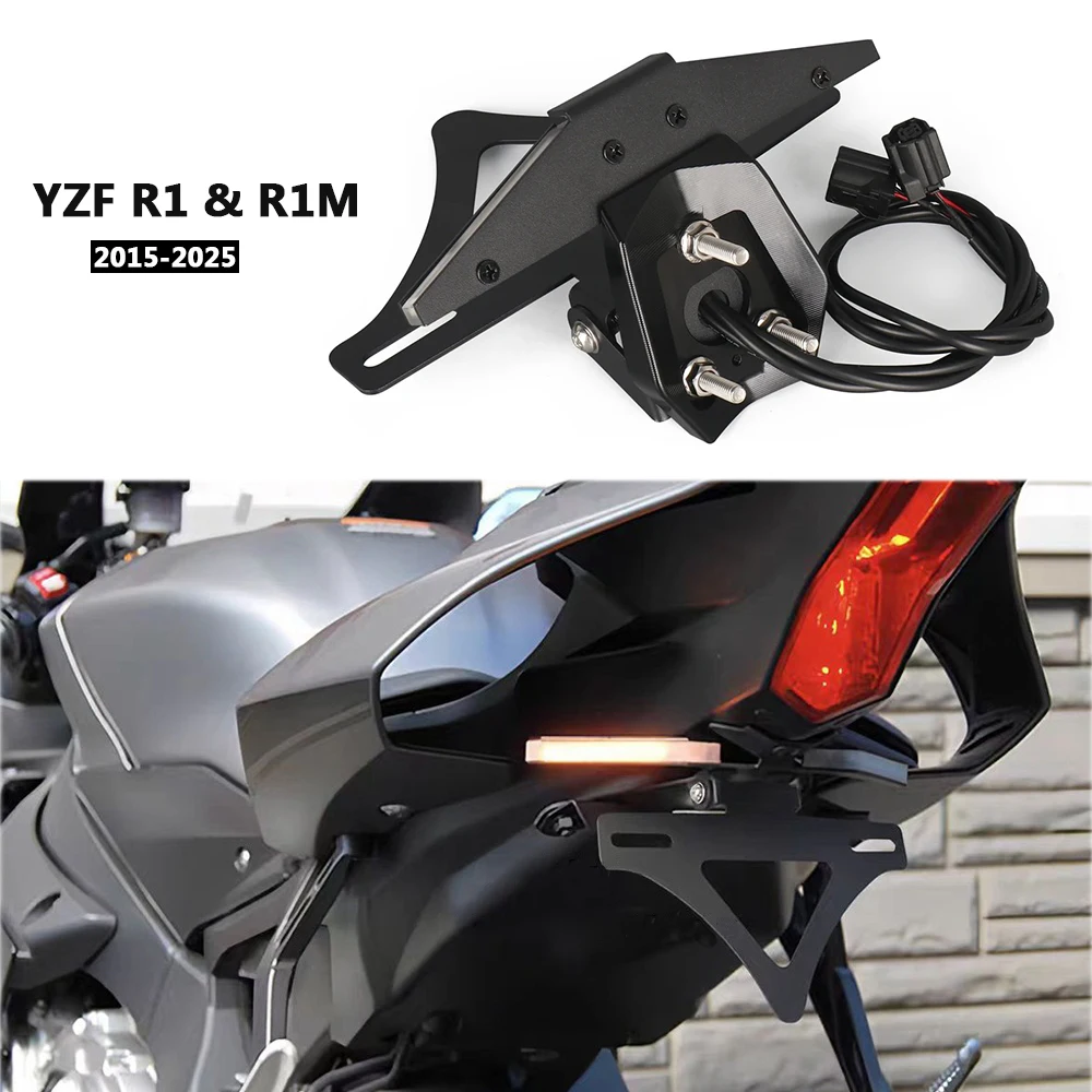 

For YAMAHA YZF-R1M YZF-R1 YZFR1 YZF R1 R1M License Plate Holder Bracket with LED Light Motorcycle Tail Fender Eliminator Kit