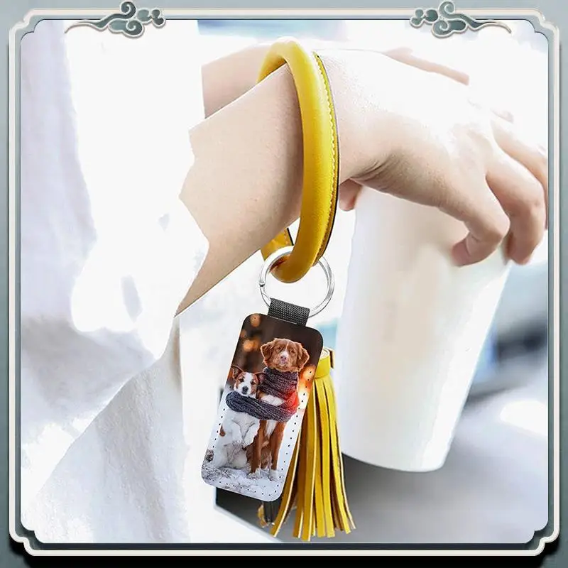 

Premium 20Pack Sublimation Blanks Keychain Heat Transfer Keyring Sublimation Keychains Blank Black