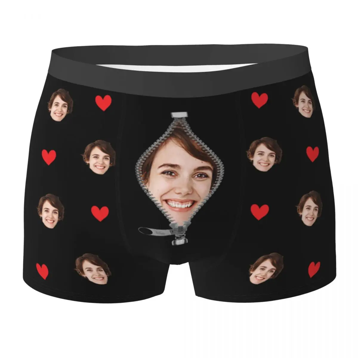 

Boxer Briefs Shorts Panties Custom Love Heart Girlfriend Face Boxer Brief Valentine's Day Gifts For Him Man Underwear