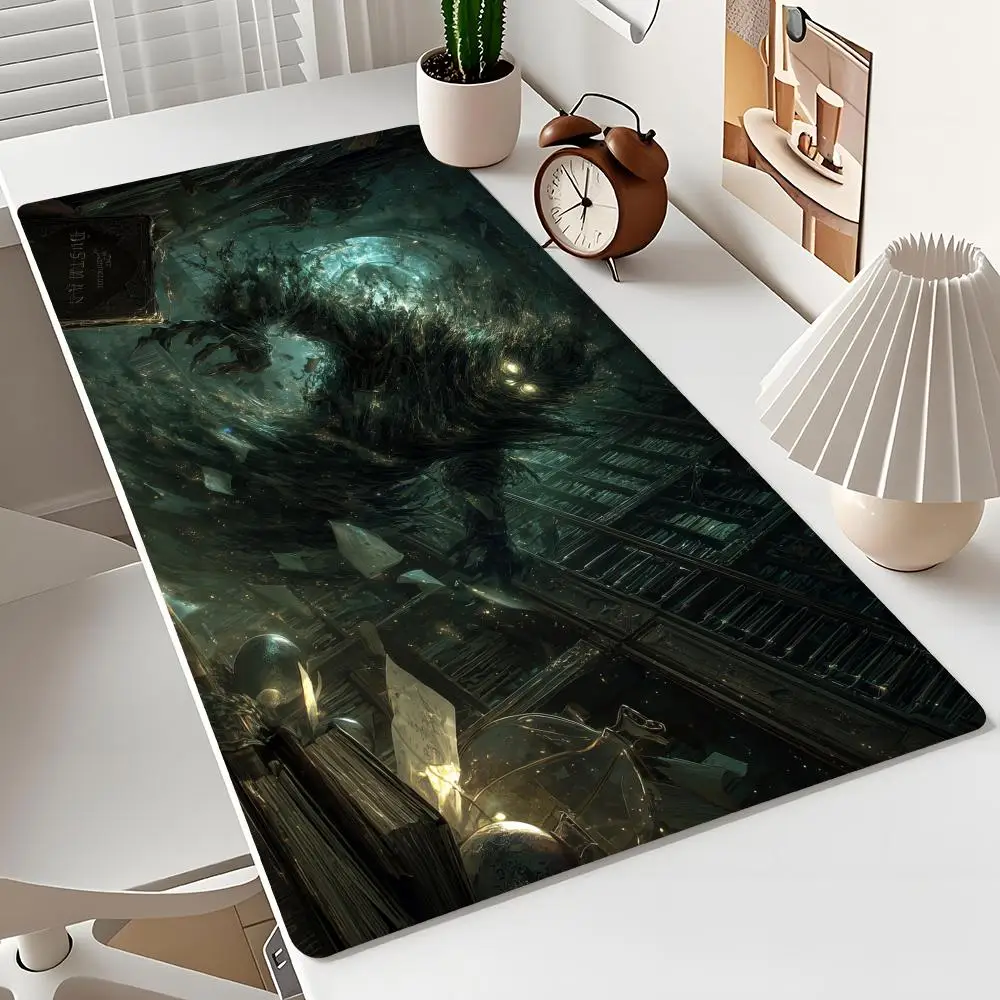 

The Dark Library and Monster large Mouse Pad Desk Mat Non-Slip Stitched Edge pc accessories Gaming mat Mouse carpet Extended pad
