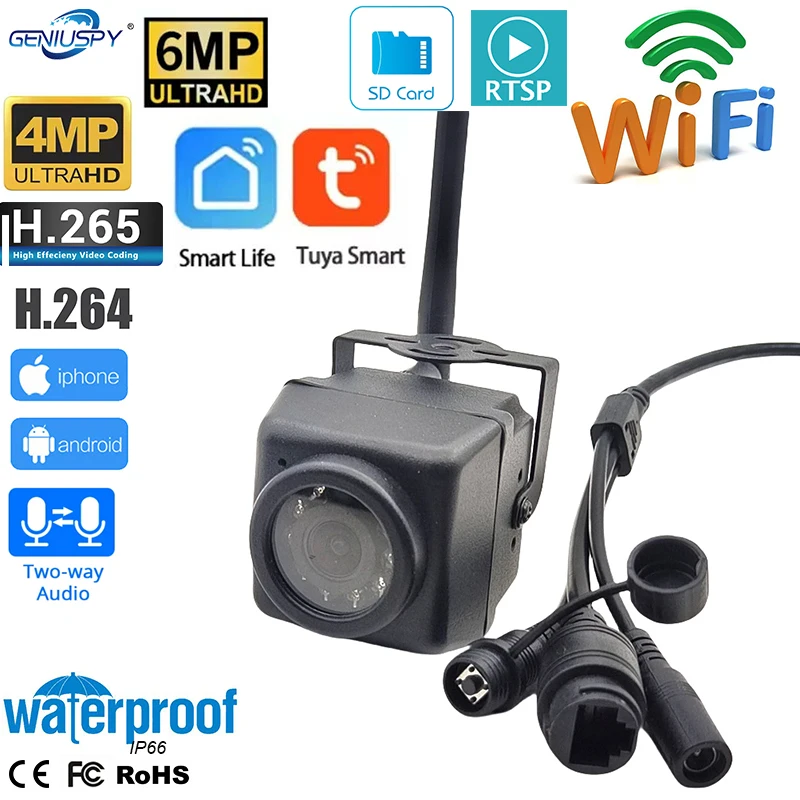 

6-мегапиксельная 4-мегапиксельная 2K мини-ИК-камера для птичьего гнезда Tuya Smart Outdoor Cctv Беспроводная камера Wi-Fi Безопасное наблюдение Двустороннее аудио