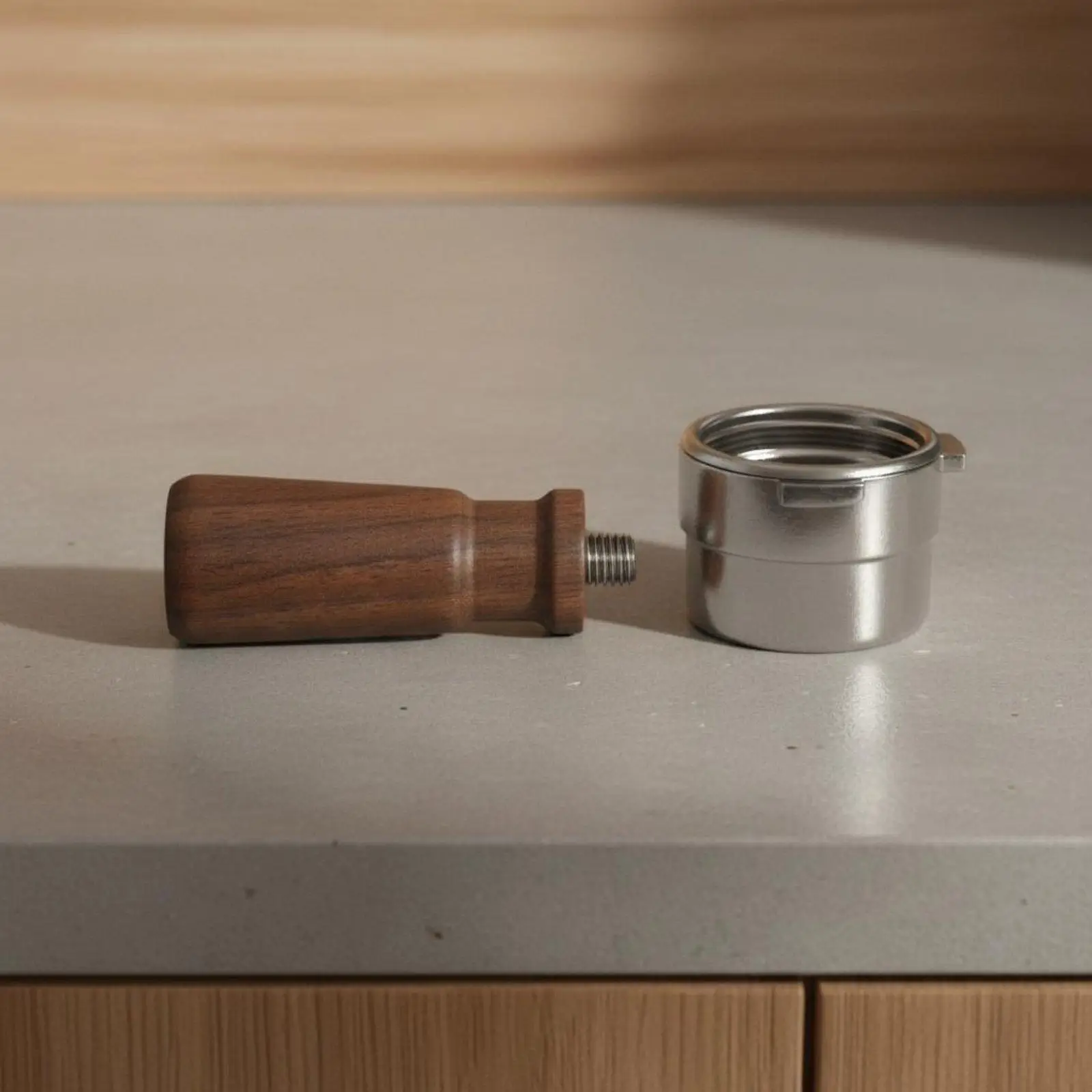 Durable Walnut Coffee Machine Handle Secure Portafilter Grip Espresso Part for Home Café or Small Shop