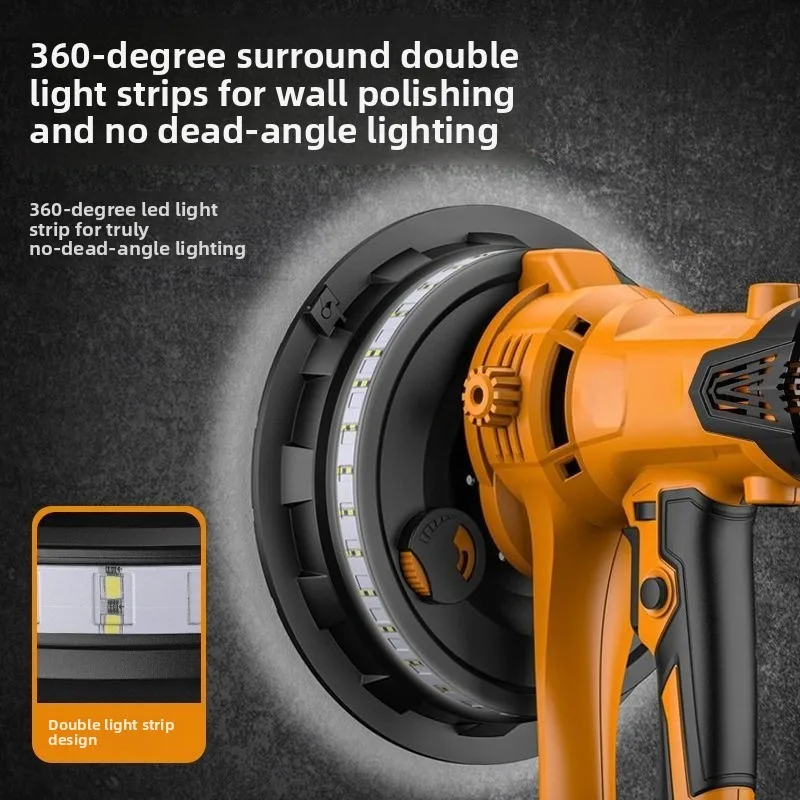 Short Handle Multi-function Ultra-light Sandpaper Machine, Dust-free Wall Grinder Handheld Electric Wall Grinder