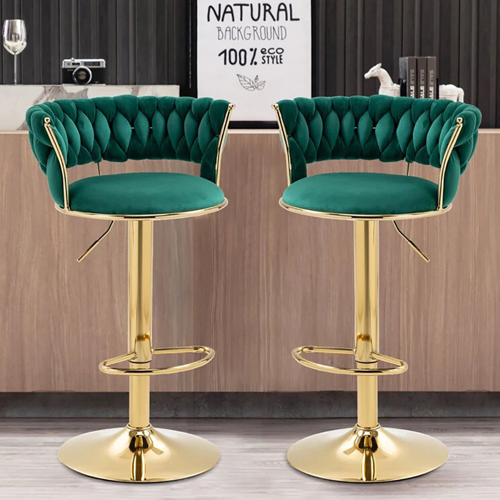 Conjunto de 2 cadeiras de bar com apoio de braço, luxuosas, modernas, com altura ajustável, design, moderno, ergonômico, móveis para sala de estar