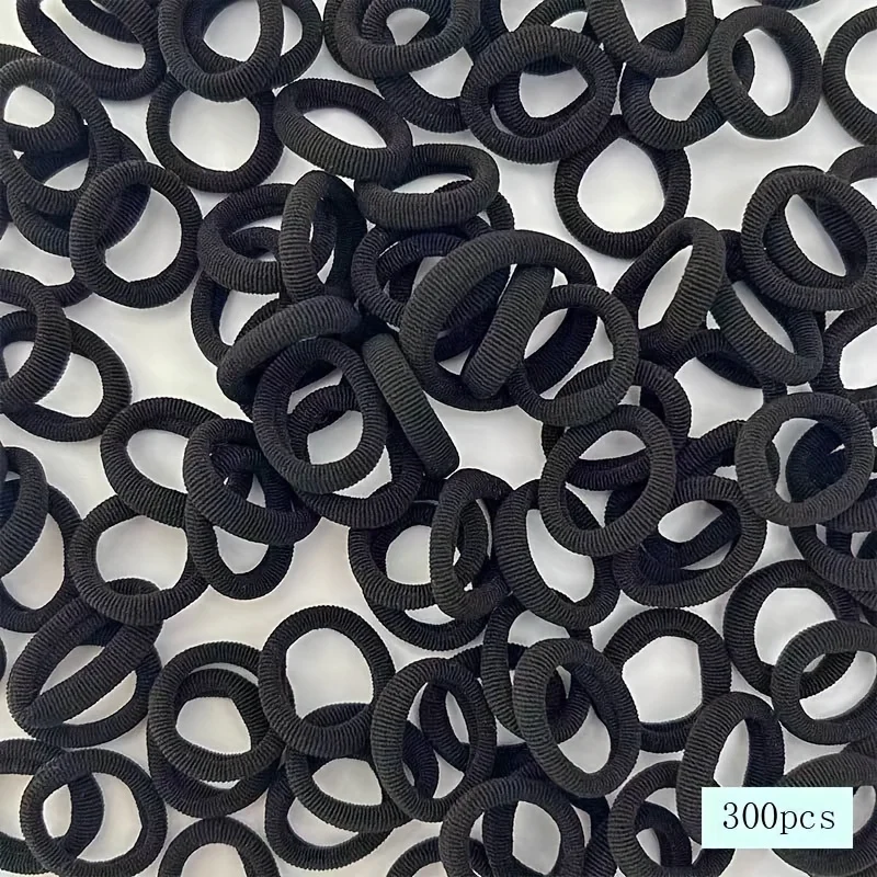 300pcs/500pcs Elastic Solid Color Rubber Band Ponytail Holder Trendy Hair Accessories For Daily Wear girl hair accessoires image 6