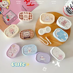 Mini Cartoon Cute Lens Container Women INS Contacts Lens Case Men Color Contact Lenses Storage Box Portable Travel Set