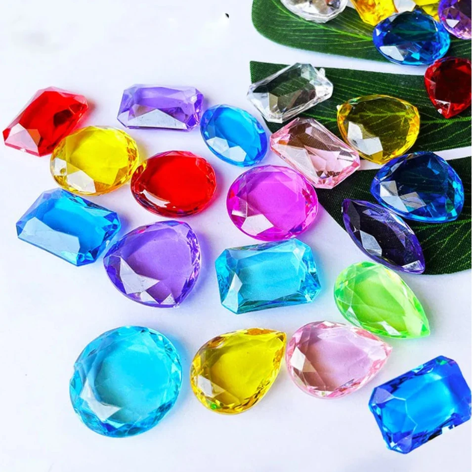 30/35/50PCS Pirate Treasure Hunt Multi-Colored Diamond Jewels Jewelry Speelgoed Meisjes Party Toy
