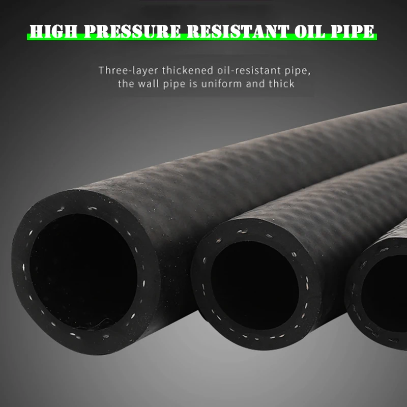 1m/Lot ID 5-25mm Black Rubber Hose High Presure Automobile Cylinder Vacuum Pipe Corrosion resistant oil Tube Double Layer Hose
