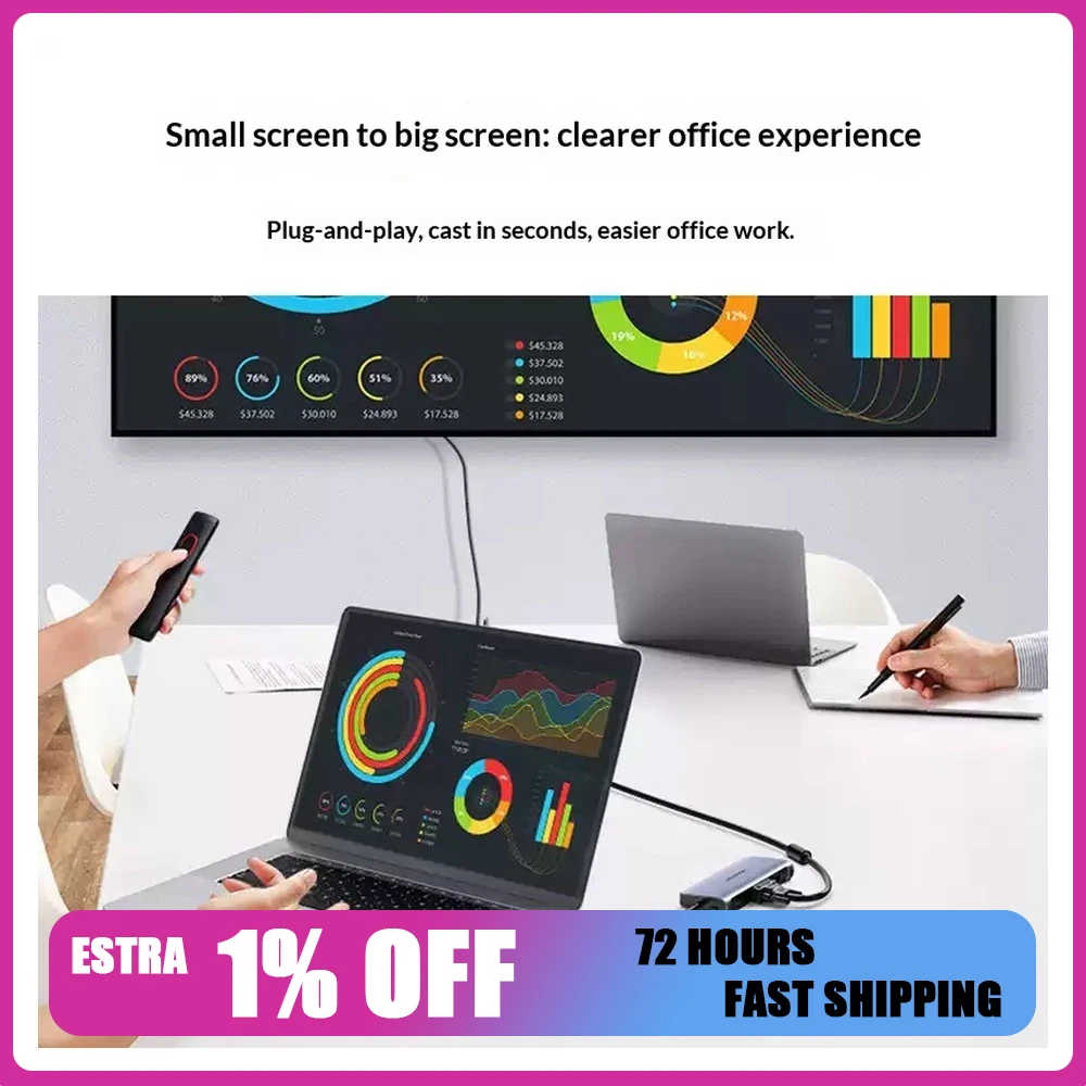 UGREEN 60557 USB C Hub HDMI VGA Gigabit Ethernet Docking Station Multiport Adapter USB Splitter for Laptop Computer Monitor
