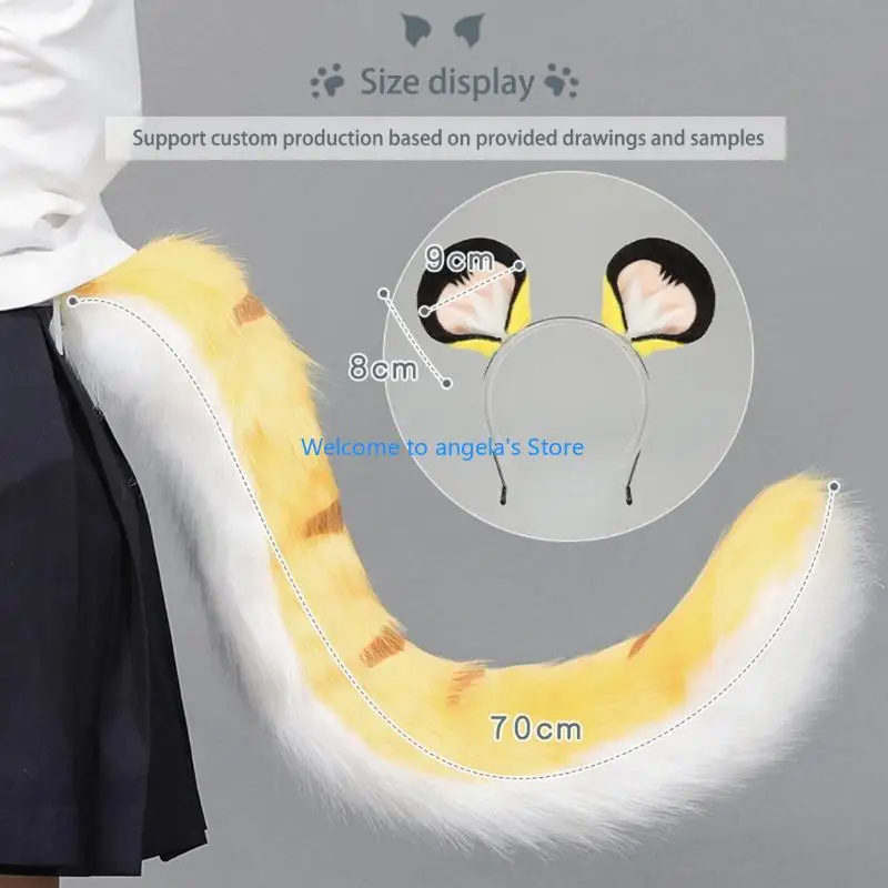 X4YC Furry Anime Tigers Ears Headband For Cosplay Halloween Parties Costume Accessories Soft Plush Adult Kids Animal Lover