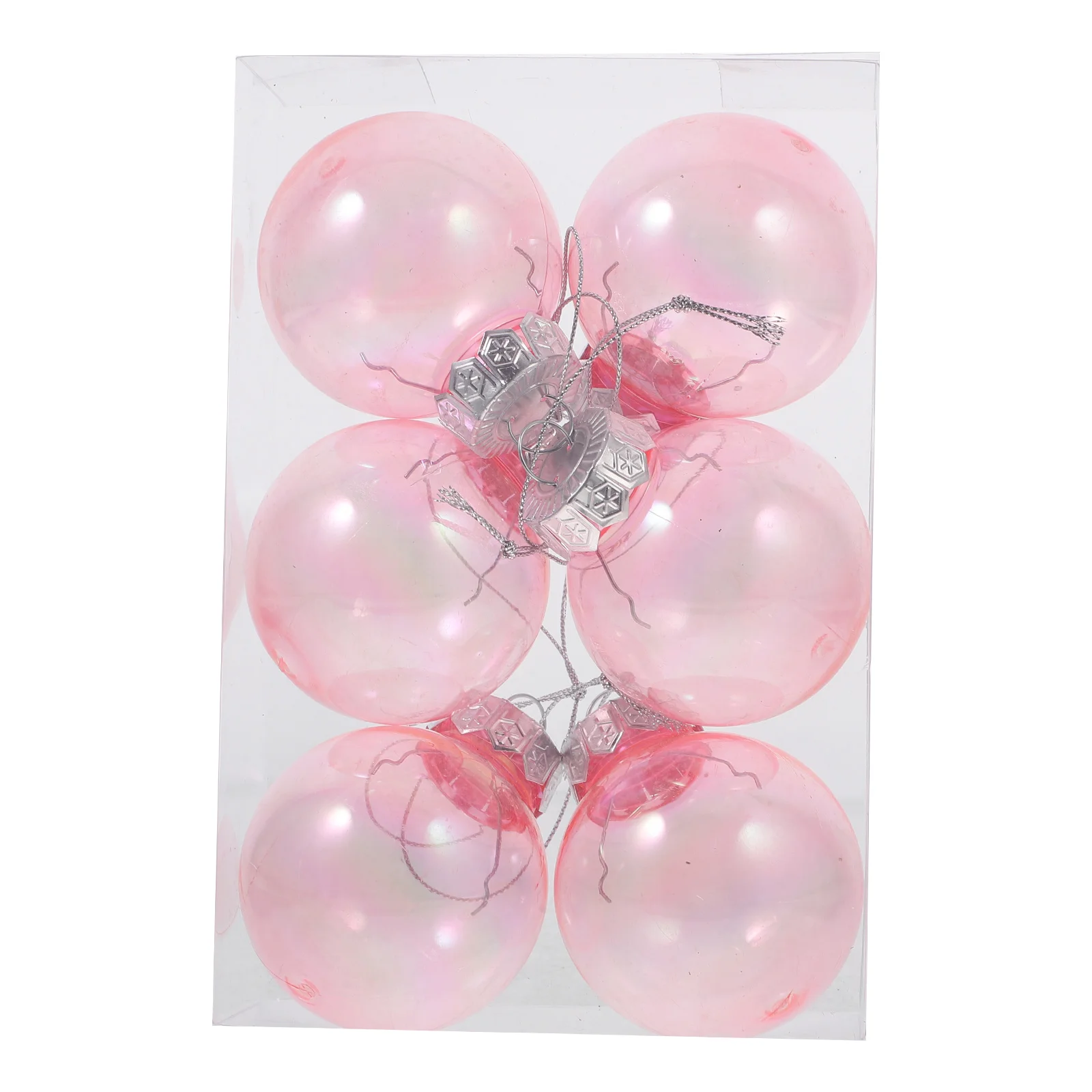 

6Pcs Decorative Christmas Ornaments Fillable Hanging Ball Plastic Festive Decor for Tree Wreath Holiday Season Celebration