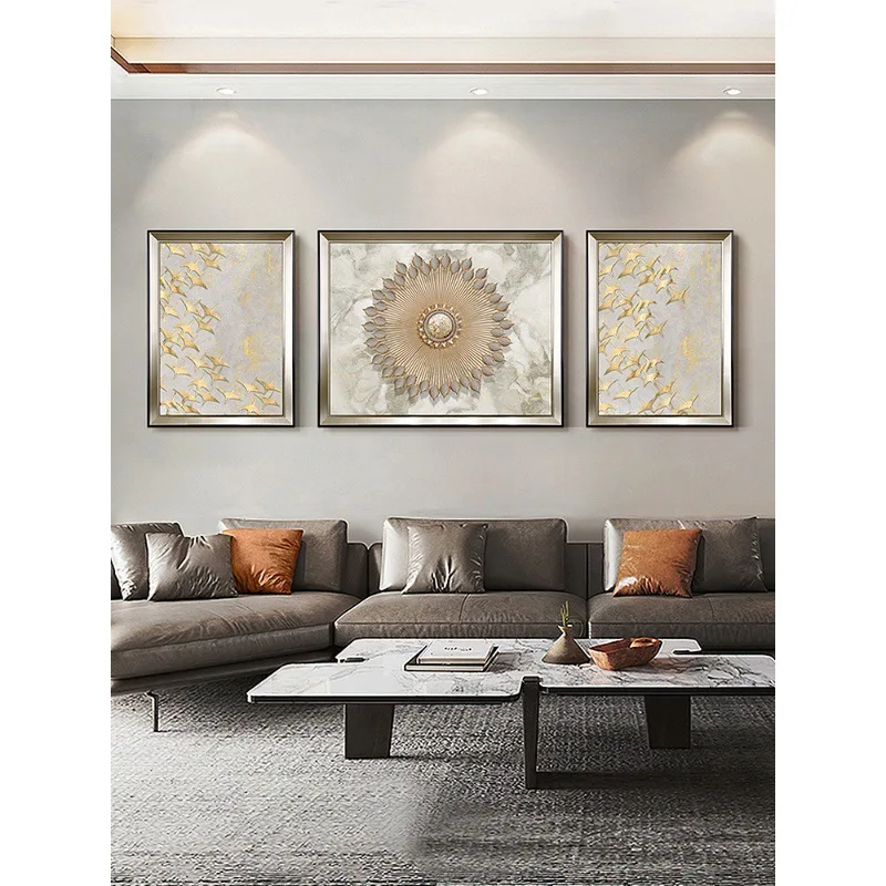 Europäischer Stil, Wohnzimmer, Hintergrundwand, dekorative Malerei, leichter Luxus, modern, dreidimensional, hochwertig