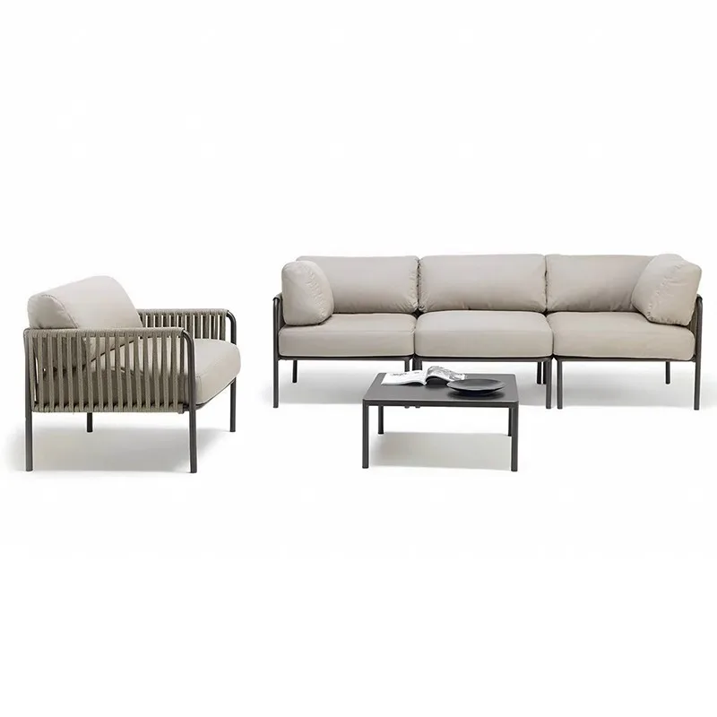 #Nordic outdoor leisure rattan sofa, single person waterproof and waterproof rattan chair, outdoor furniture