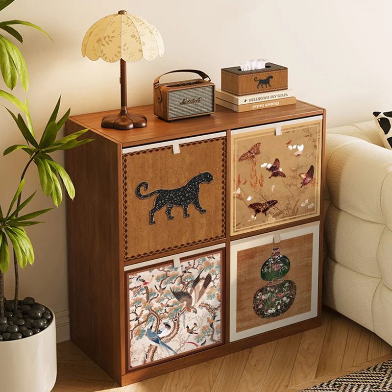 Vintage Style Large Capacity Foldable Drawer Organizer -Mid-Century Modern Clothes Storage Box with Multi-Compartment Design for