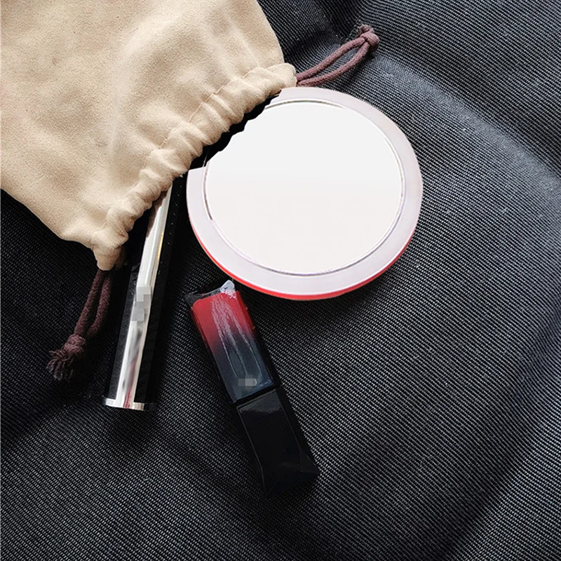 Portable 400mAh LED Mirror Mini Makeup Mirror Flexible light Adjustable Make up Mirror Cosmetic Compact USB Charging