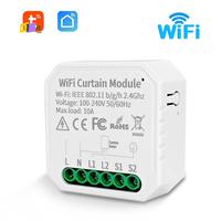 A08F-1 PCS Tuya WIFI Smart Curtain Module Switch APP Remote Control White Plastic 100-240VAC For Alexa Google Home Voice Control