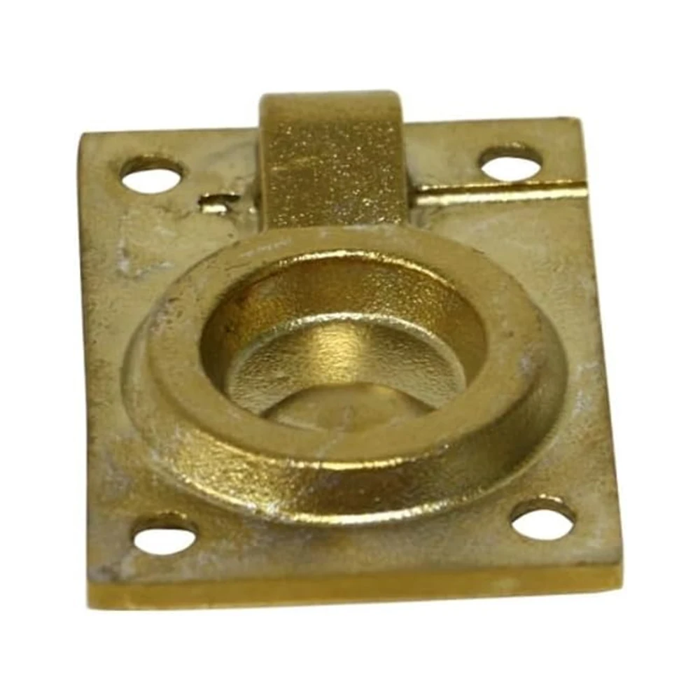 62mm*45mm Boat Hatch Pull Handle Brass Plating Flush Ring Lift Handle with Mounting Screws 316 Stainless Steel Marine Hardware