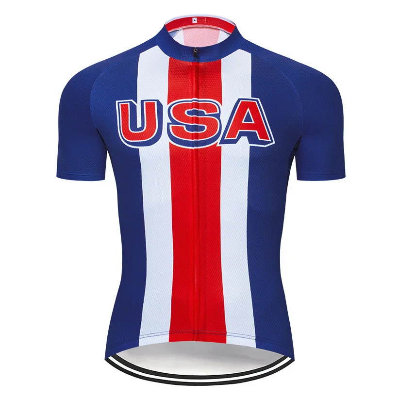 

USA Summer Bike Clothes, Short Sleeve Cycling Wear, Road Sweater, Bicycle Jacket, Motocross Top, Premium Shirt, Zip Jersey