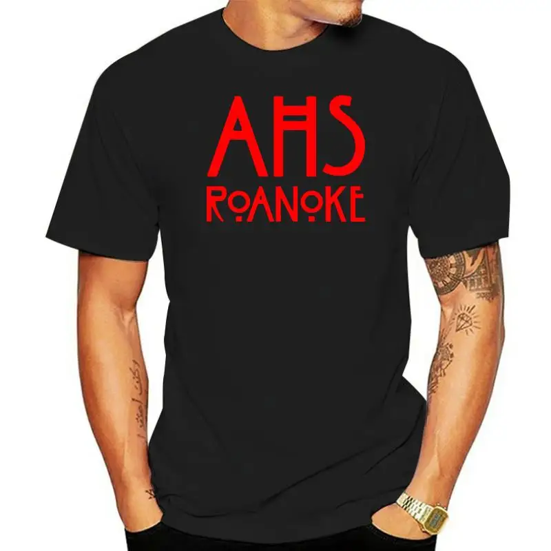 Kaus pria motif kasual musim panas baru T-Shirt Fashion pria lengan pria Logo Horror Amerika ROANOKE