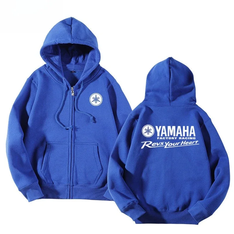 

Yamaha motorcycle racing print autumn new style unisex full zipper warm plus size sports riding jacket