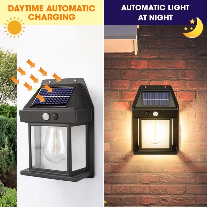 Wall 2PiecesOutdoorLightWithMotionSensor 3LightingModesSolarLightsForOutdoors IP65Waterproof
