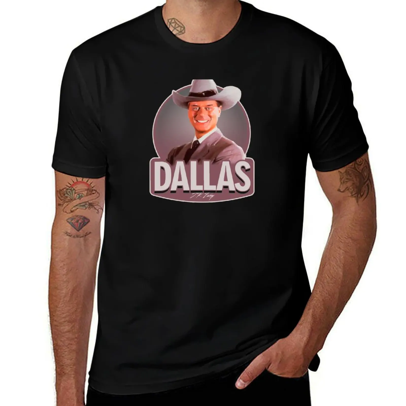 Футболка Dallas JR Ewing, быстросохнущая футбольная футболка, персонализированная футболка с рисунком, винтажные футболки для мужчин, хлопок