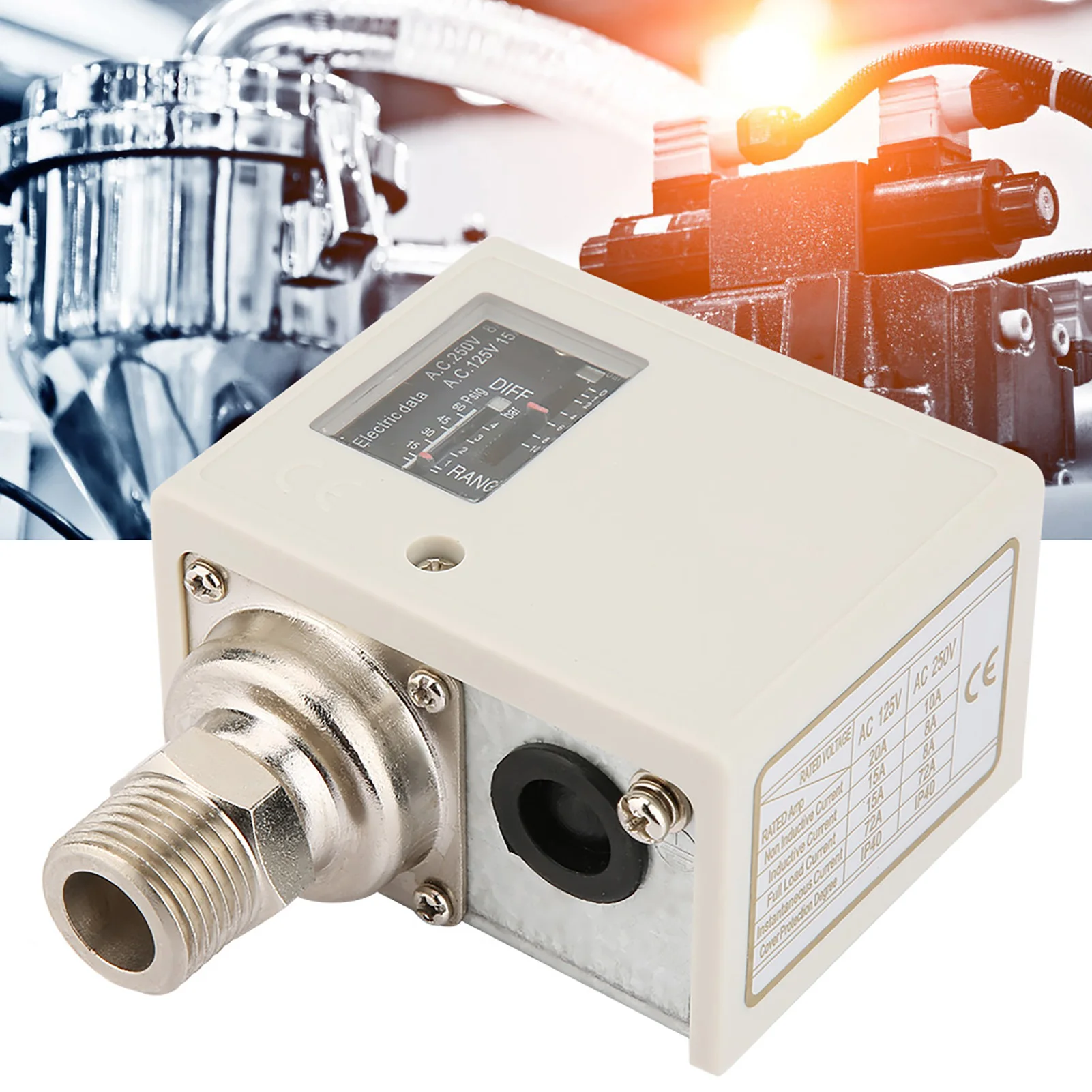 Electronic G1/2'' Pressure Control Switch Anti-corrosion Water Pump Pressure Controller 24V-380V