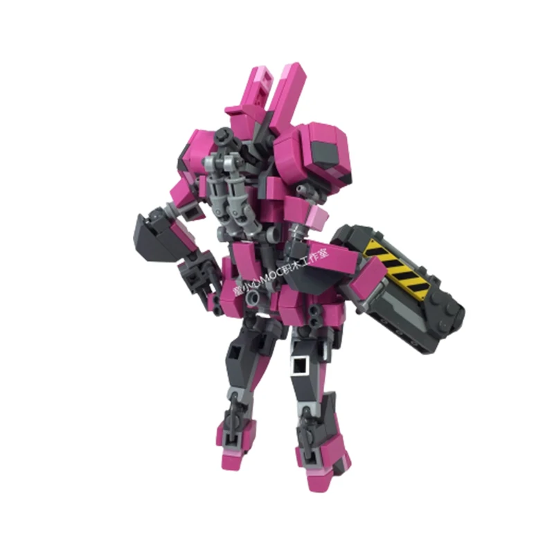 MOC Mecha Series Dark Pink Building Block Robot DIY Model Puzzle Collection Experts Brick Toys Education for Children Xmas Gifts