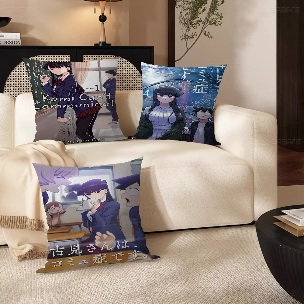 Anime Komi San Can't Communicate Pillow Anime Pillow Sofa Bed Head Pillow Cover Cushion Cover 45x45 Cm Fashion