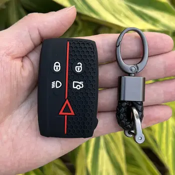 適用於路虎捷豹XF XFR XK XKR XK8 XJ8 2007-2013款5鍵免鑰匙啟動遙控器的矽膠汽車鑰匙套 8 最佳銷售 捷豹XKR - №4