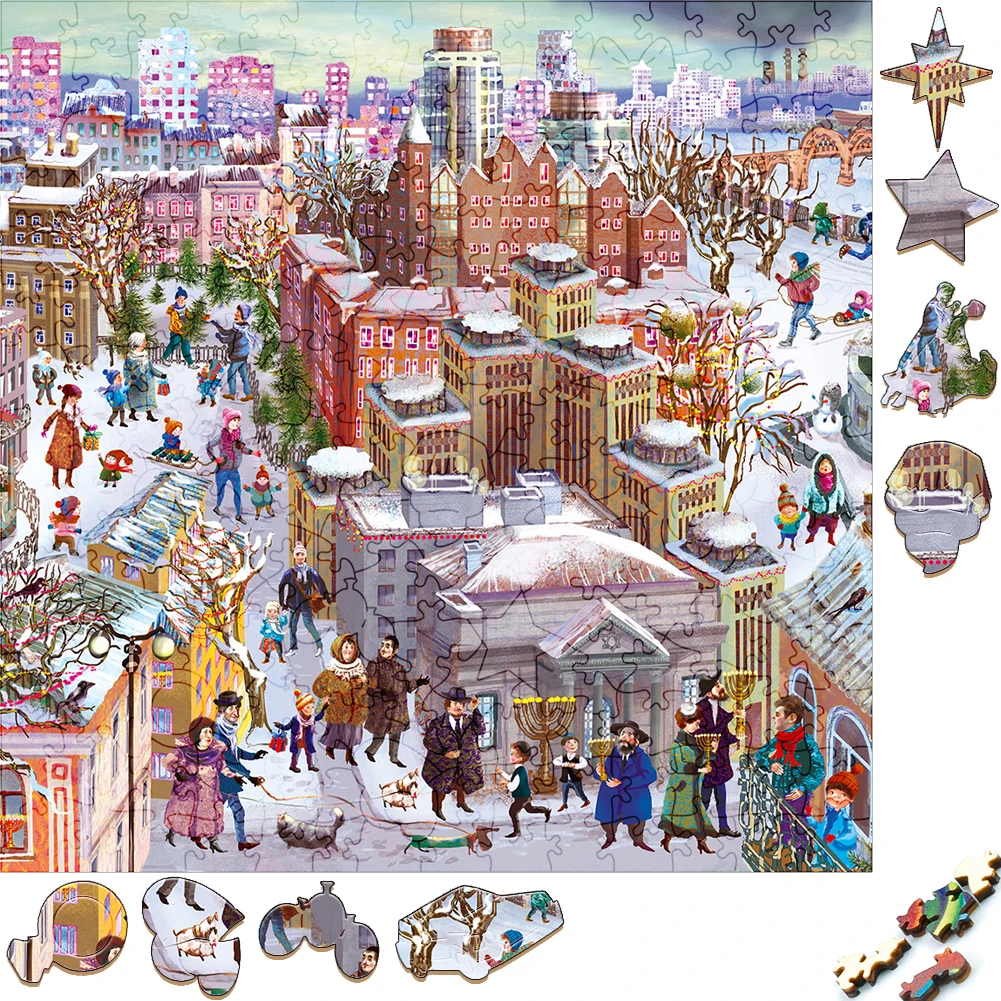 

Beautiful Wooden Puzzles Bedroom For Girls Wood Jigsaw Puzzle Craft Irregular Family Interactive Puzzle Gift for Kids Education
