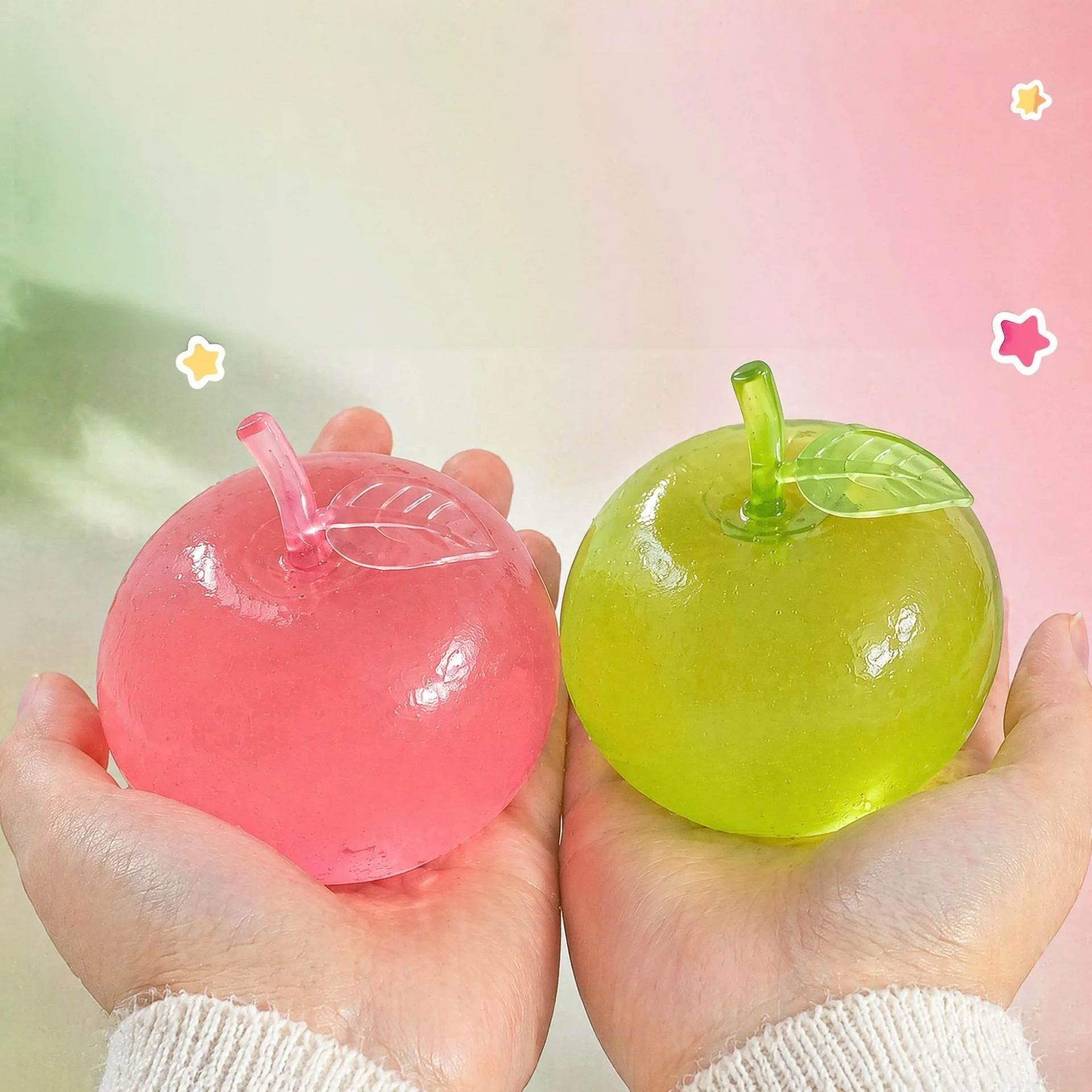 1pc Squishy Green Apple Stress Ball Fidget Sensory Toy for Autism Slow Rebound Squeeze Toy for Adults Funny Christmas Gift