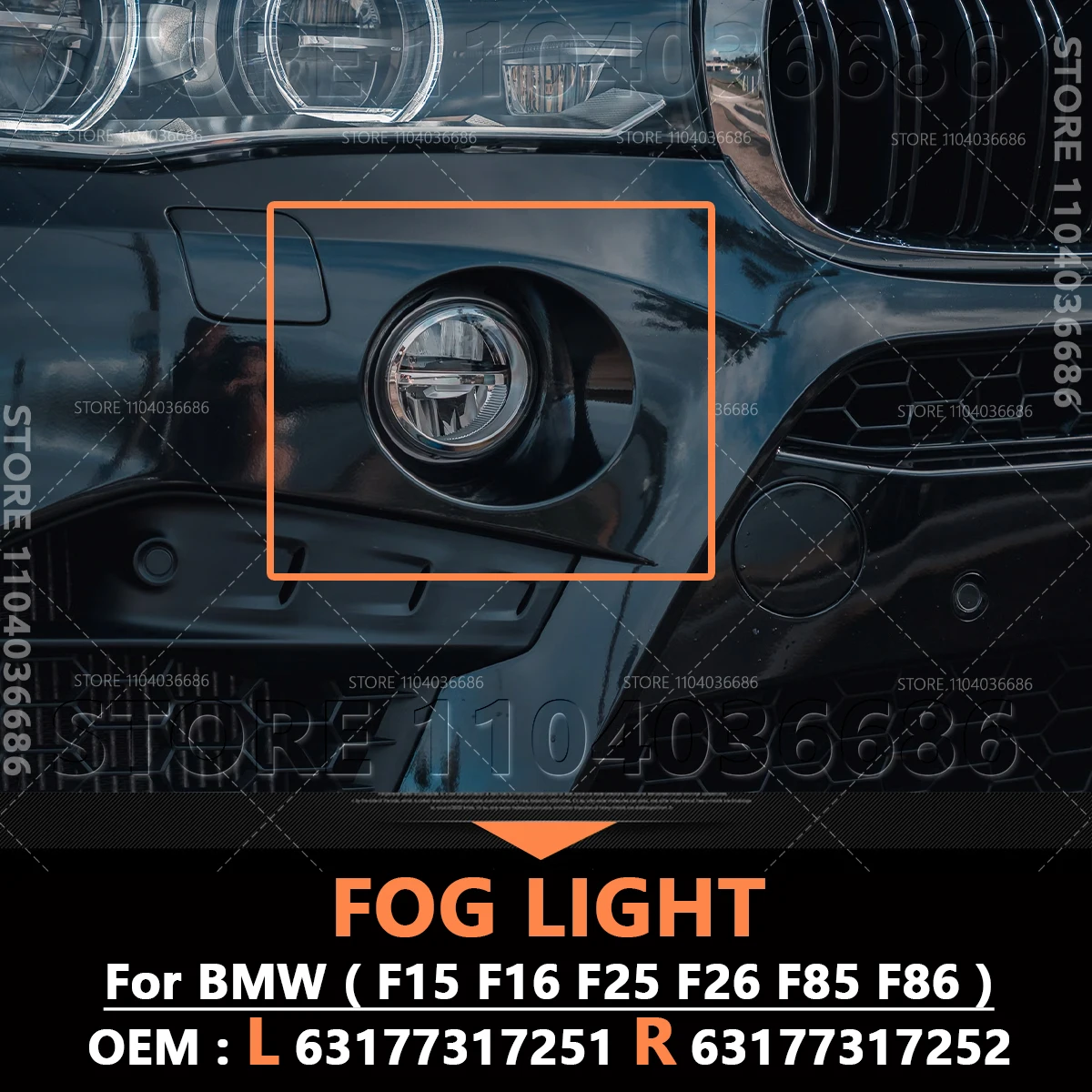 

Для BMW X3 X4 X5 X6 2011-2019 гг. (F15 F16 F25 F26 F85 F86) Светодиодная противотуманная фара переднего бампера DRL 63177317251 63177317252
