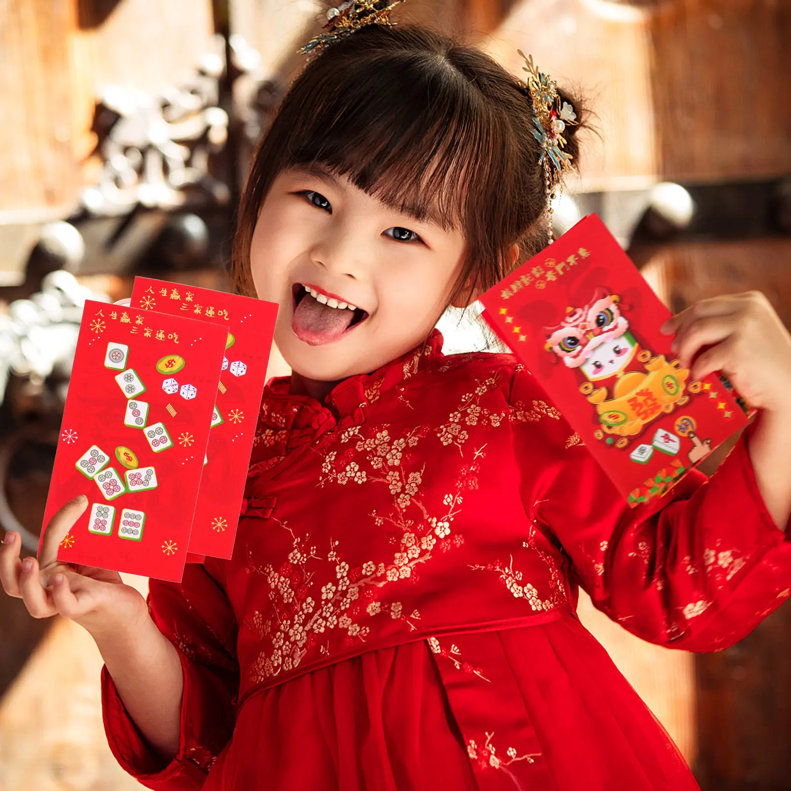 

18 шт. Китайские красные конверты для денег (хунбао) из плотной бумаги, надежные бумажные конверты для денег на Новый год, свадьбу, день рождения, праздники