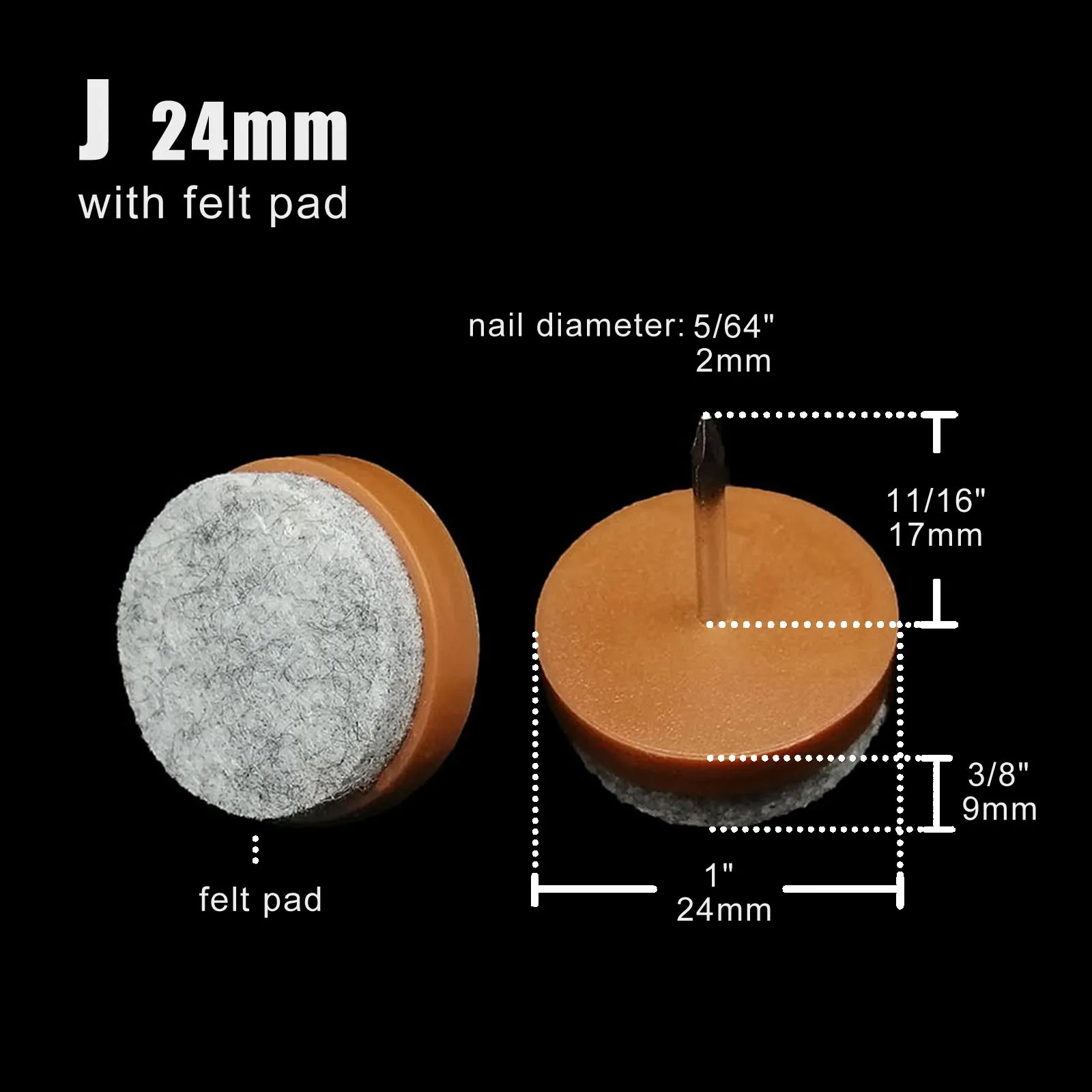 4/32 Stück Möbel Stuhl Tischbein unten Füße Glide Slide Decke Holzbodenschutz stumm kein Lärm Nagel auf 16/20/24/28/30 mm – Detail 10