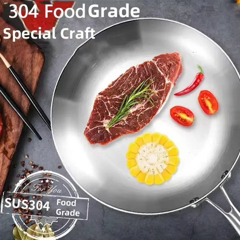 

Новинка 2023 года, набор сковородок Wok с антипригарным покрытием, нержавеющая сталь 316, горшок для жареного мяса без покрытия, кухонная утварь, подходящая для газовых индукционных плит