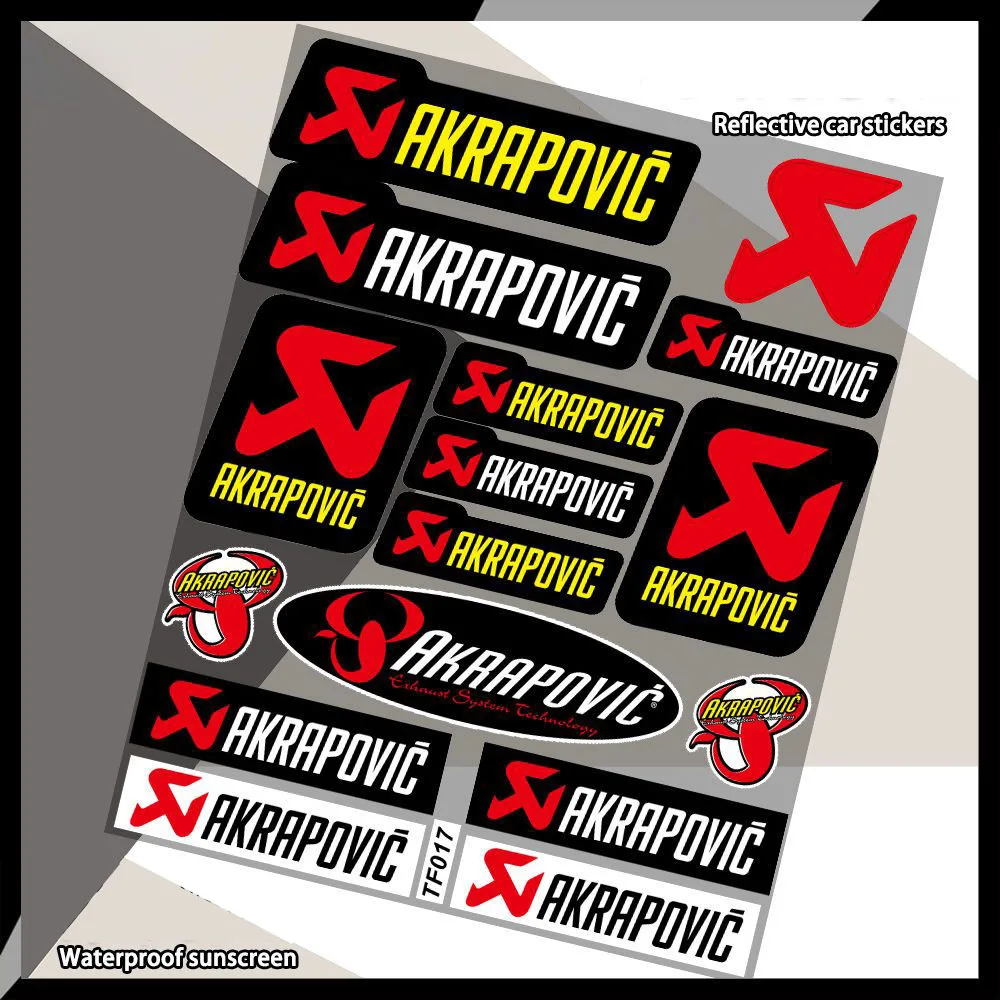 Motorcycle Stickers for Akrapovic Decals Waterproof Sticker  Car Trunk Bumper Decoration Reflective