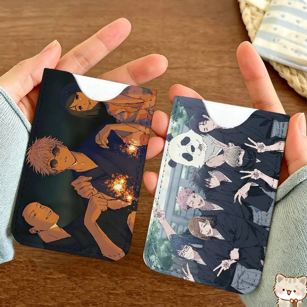 J-JujutsuS Kaisen Pu Leather Credit Card Holder Slim Business Cardholder Anti Theft Id Organizer for Men Women Outdoor Carrying