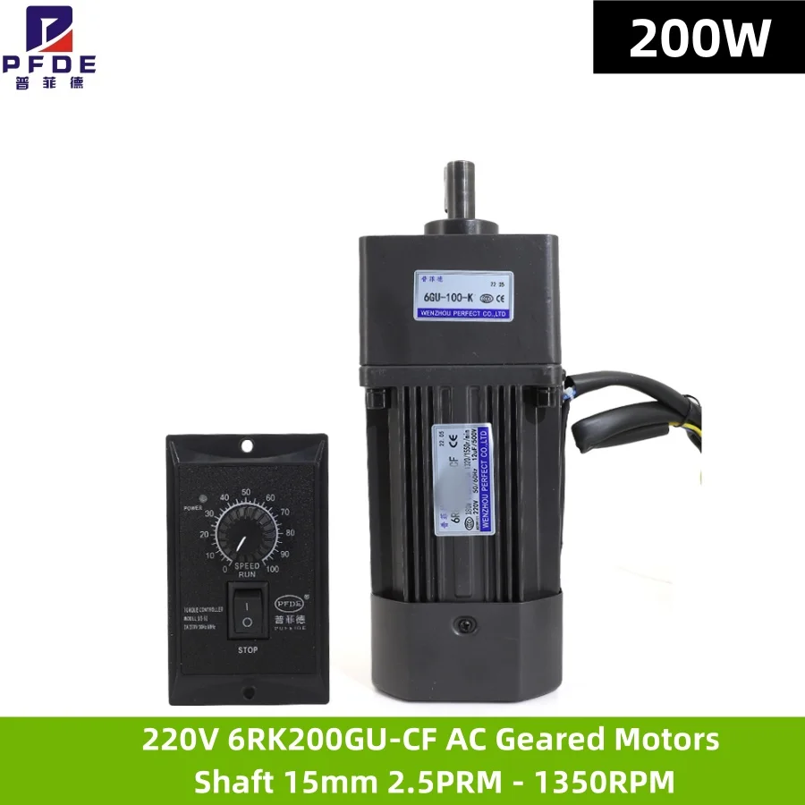 6RK200GU-CF 220V AC Geared Motors 200W Induction Small Machine CNC Milling Engraving Accessories Wholesale