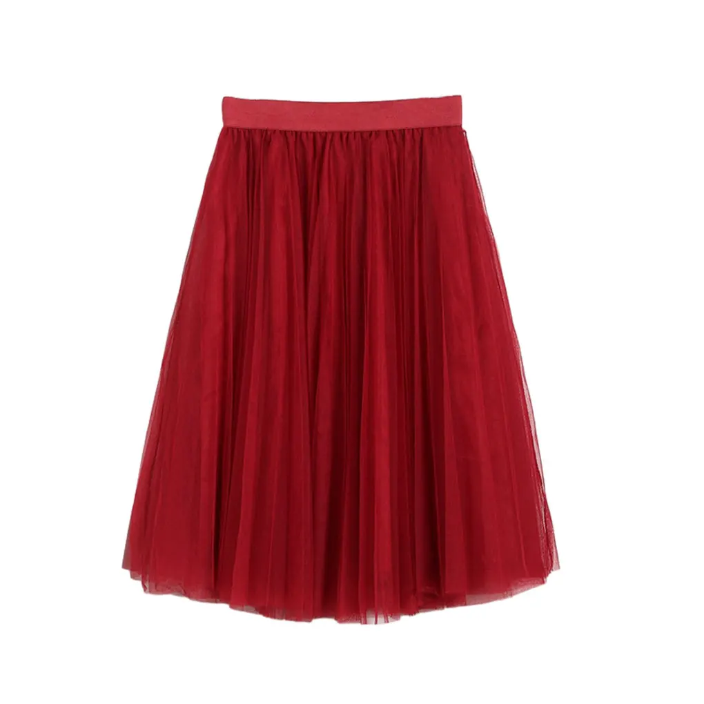 Pleated Skirt For Home - Comfortable Fit Various Colors Romantic Look Flattering Design Tulle Skirt Mesh Skirt