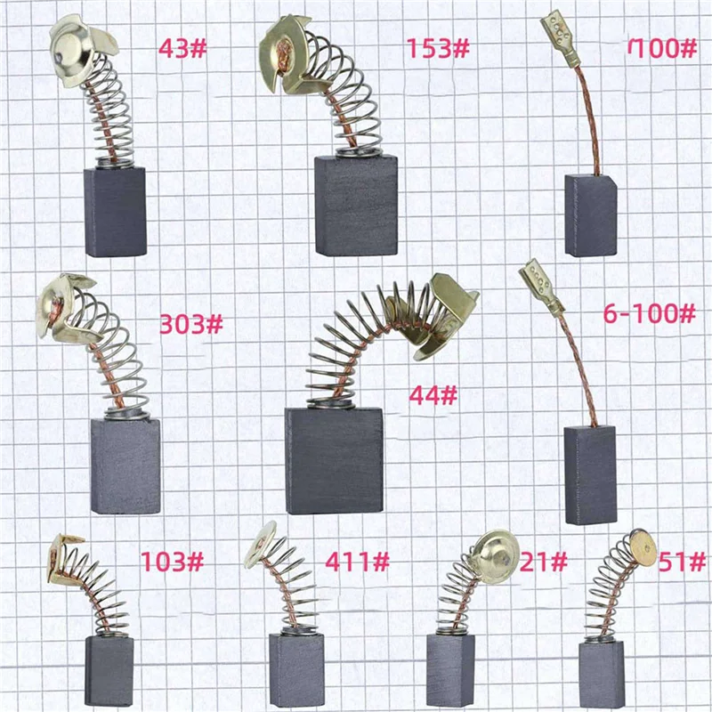 

WORTHOWN-Electric Motor Carbon Brushes Set - 80 Pack Replacement Repair Kit With 10 Sizes, Suitable For Repair Power Tools Part