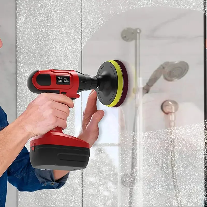 

Upgrade Your Cleaning Routine With This 8-Piece Drill Power Brush Tile Scrubber Kit!