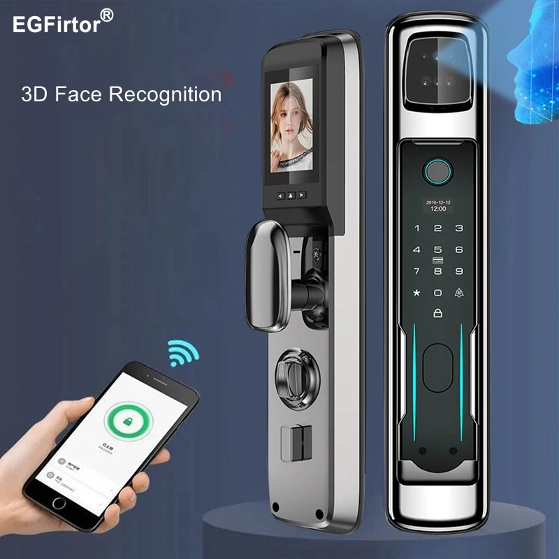 

Wifi Fingerprint Electronice Face Recognition Door Lock Keyless Entry Security Home Alarm Password Gate Lock For Apartment