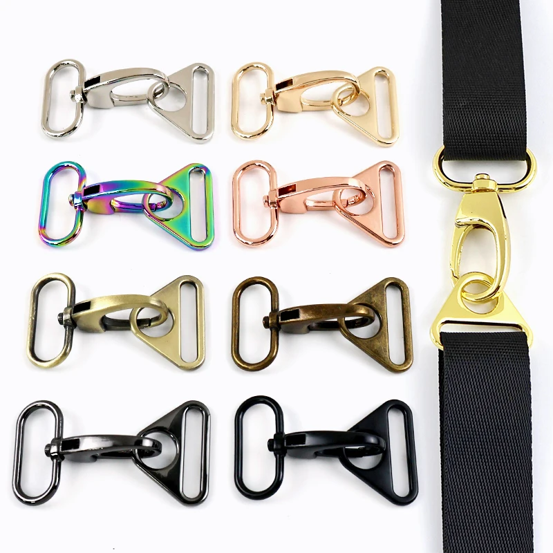 

5/10Sets Bag Strap Connect Clasp Rotating Lobster Buckle Triangle Ring Keychain Clip Shoulder Strap Adjuster Hardware Accessory