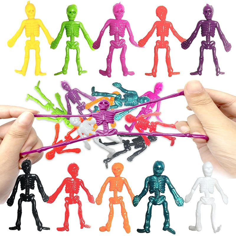 Halloween Skeleton Stretchable Party Favors, borracha macia Zombie Horror Toy, Stress Relief Presentes para homens e crianças, TPR, 5pcs