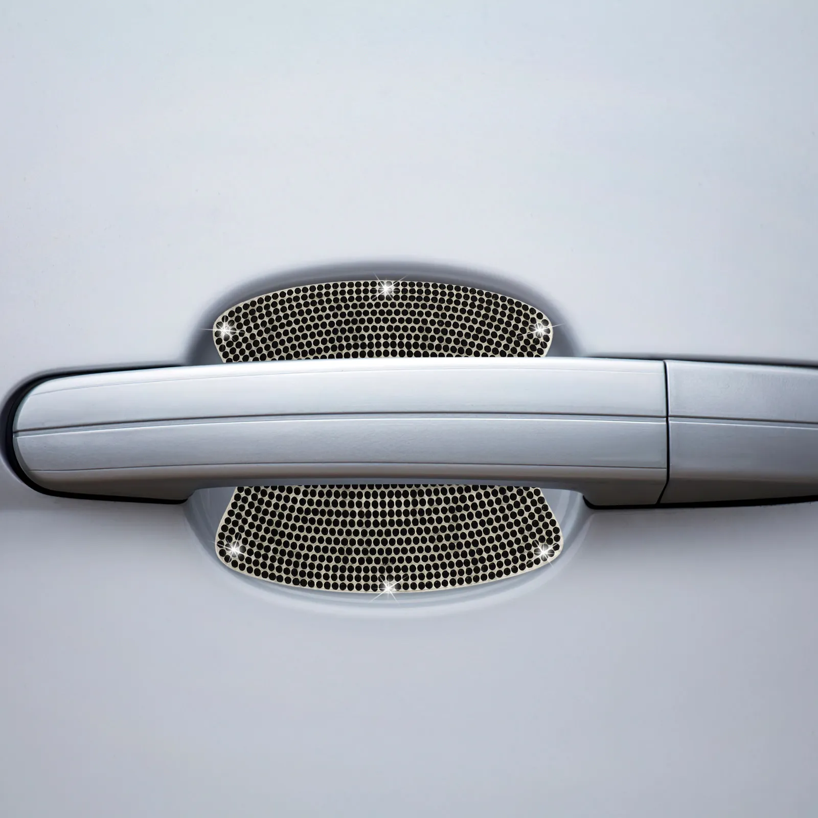 

2 шт. наклеек на ручки дверей автомобиля со стразами и блестками, защита от царапин, декор для авто, аксессуары для женщин