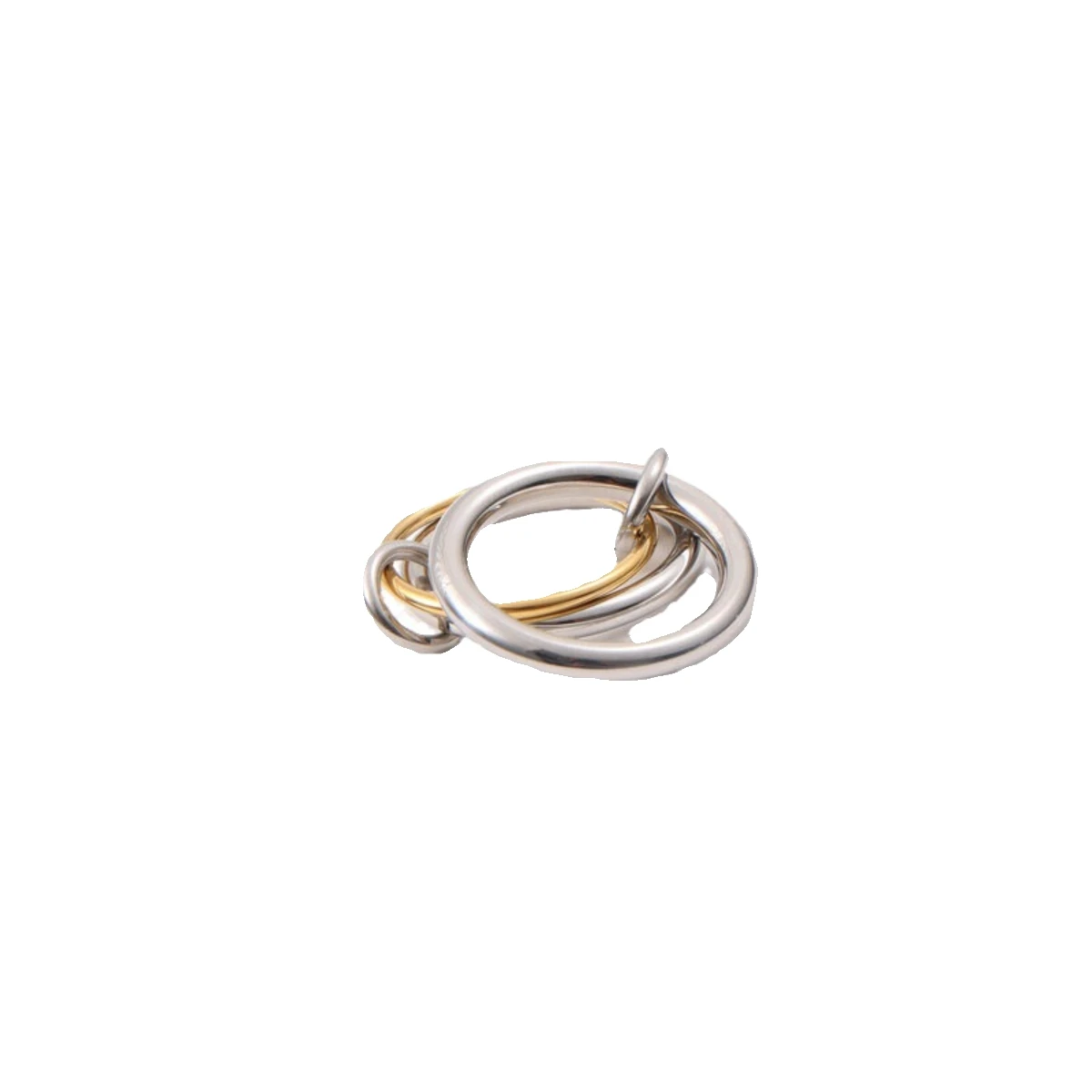 European And American Fashion New Titanium Steel Plated 18k Gold Tricyclic Color Ring